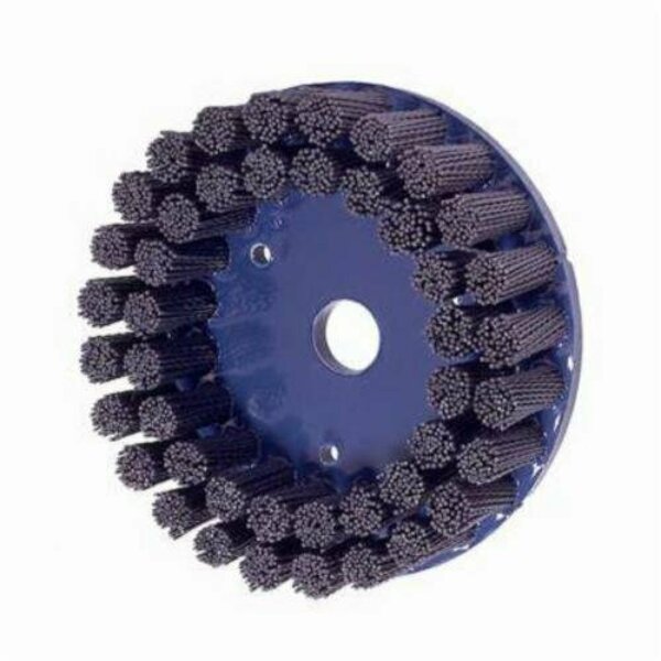 Nylox Disc Brush, Crimped Composite Back Round Straight, 6 in Brush Dia, 7/8 in Center Hole, 0.04 in Filam 85854